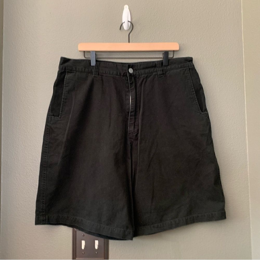 No Fear Black Shorts Loose Fit Brushed Cotton Twill